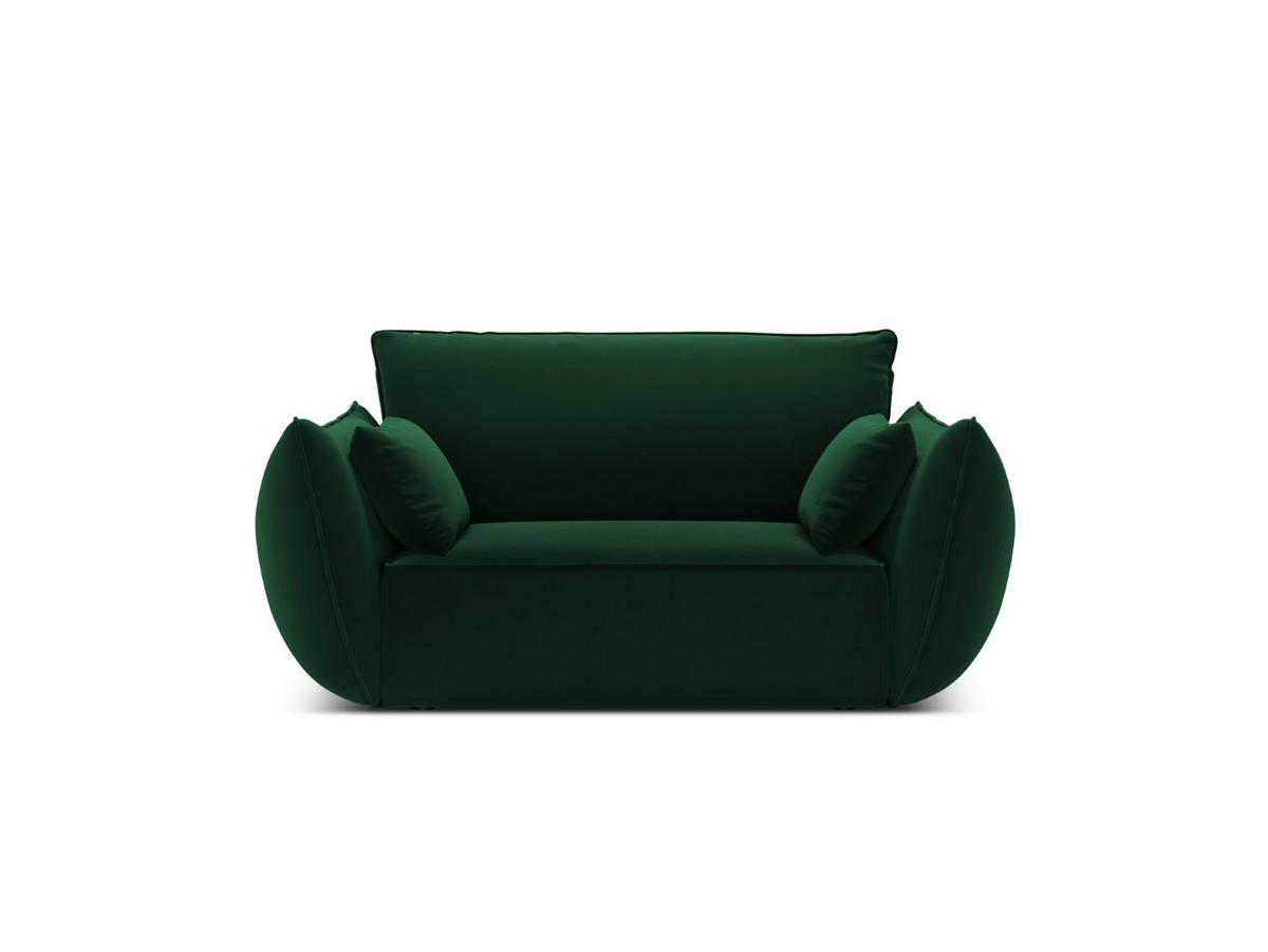 SESSEL Kaelle aus Samt flaschengrün - Dunkelgrün, Textil (100/85/128cm) - Micadoni