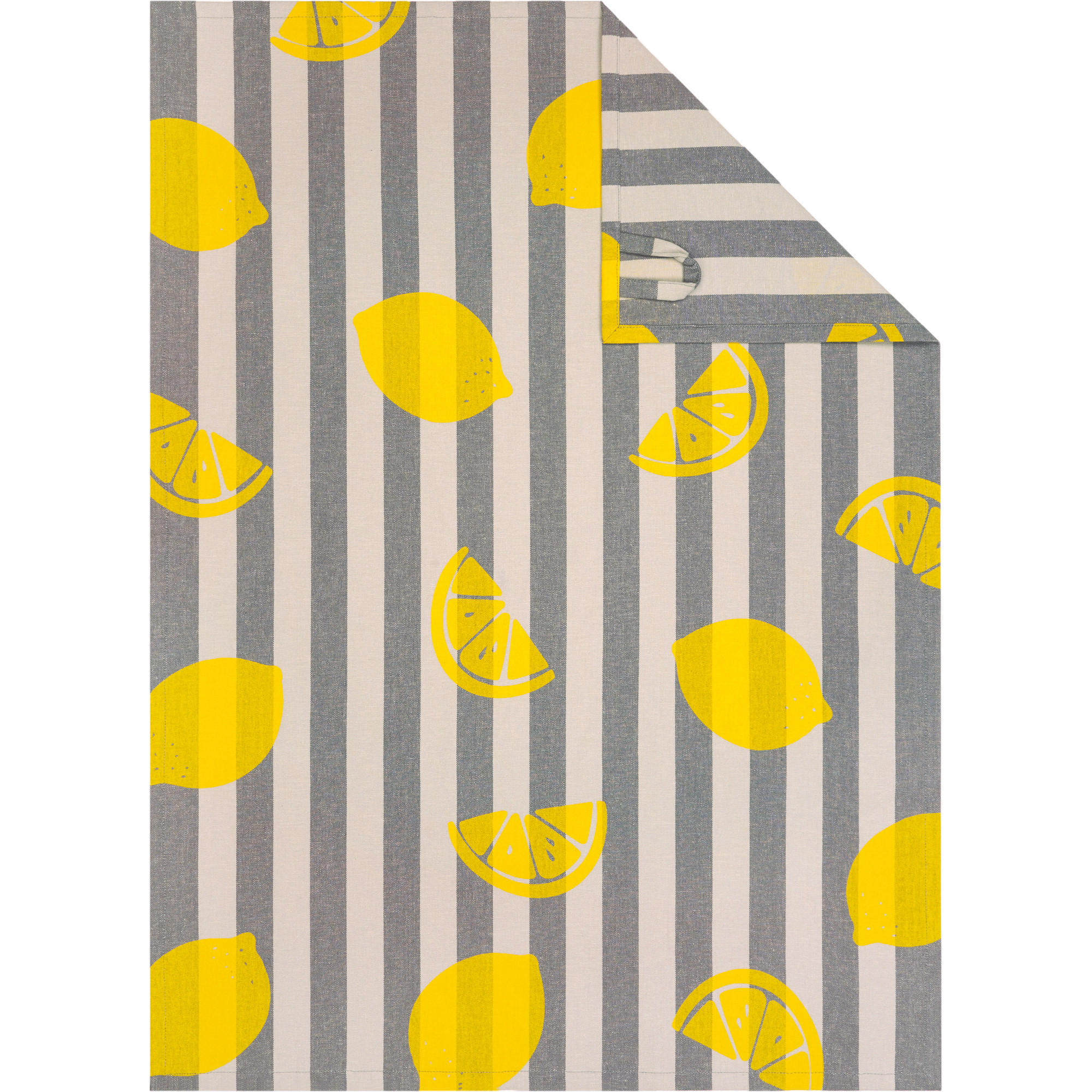 GESCHIRRTÜCHER PRINTS & STRIPES ZITRONEN 541 PLATIN/GRAU - 73 - Grau, Textil (50/70cm) - Cawö