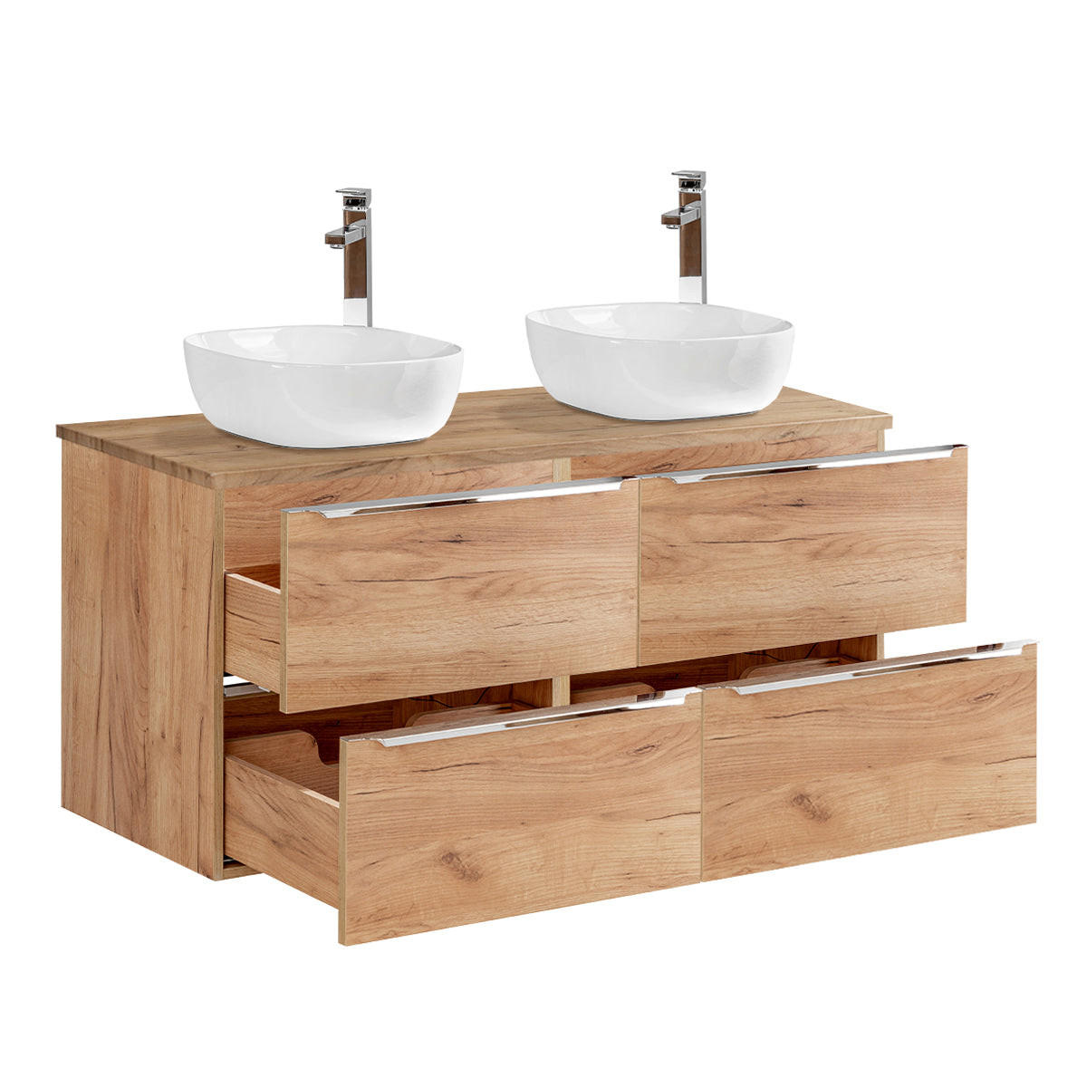 DOPPELWASCHTISCH 120.4cm April Holz - Braun, Holzwerkstoff (120.4/59/46cm) - Petits-meubles