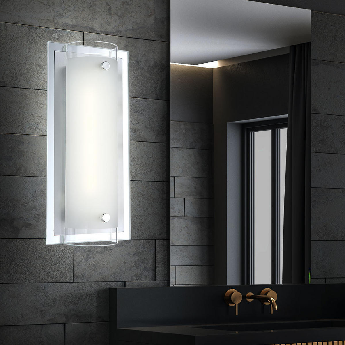 LED WANDLEUCHTE Metall Chrom Silber - Silberfarben, Metall (12/8.5/25cm) - Globo Lighting