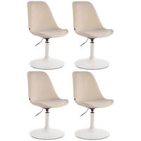 STUHL 4er Set Samt creme - Creme/Weiß, Textil/Metall (48/76/57cm) - CLP
