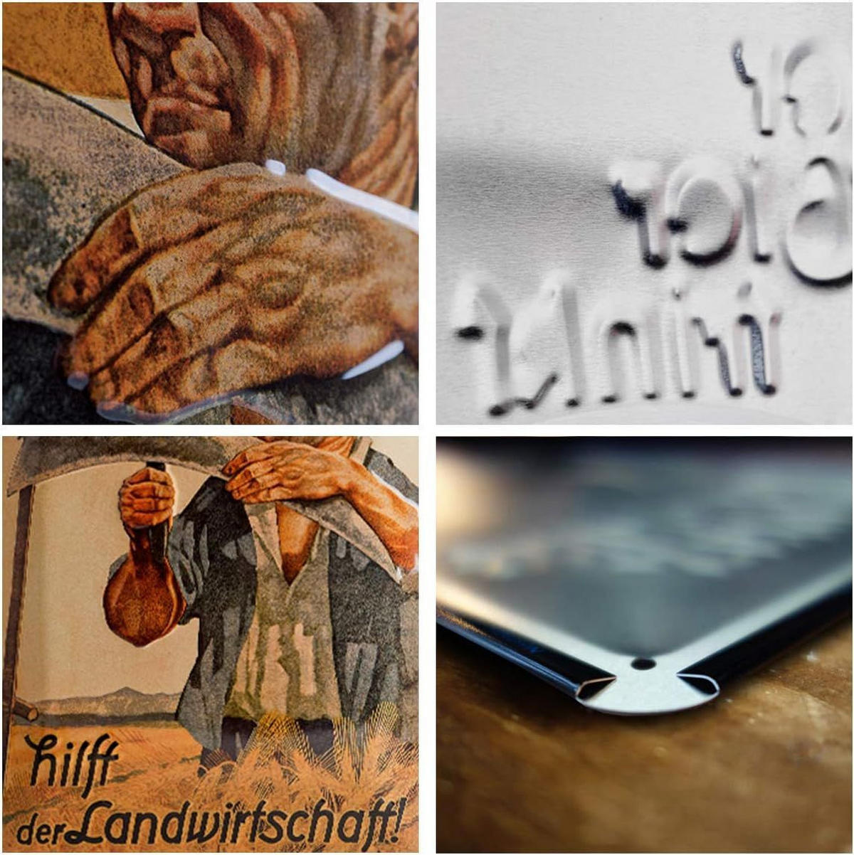 BLECHSCHILD 30/40 cm Wer Bier trinkt, hilft der Landwirtschaft - Multicolor, Metall (30/40/0.2cm) - Nostalgic-Art