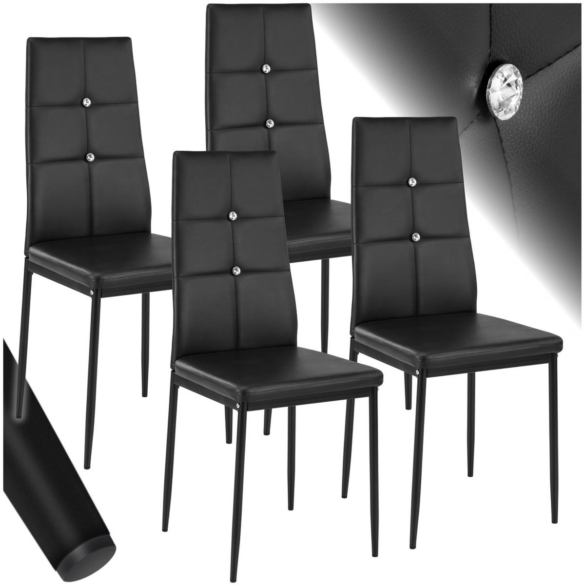 ESSZIMMERSTUHL 4er Set Julien 40 x 42 x 97 cm schwarz - Schwarz, Textil (42/97/40cm) - tectake