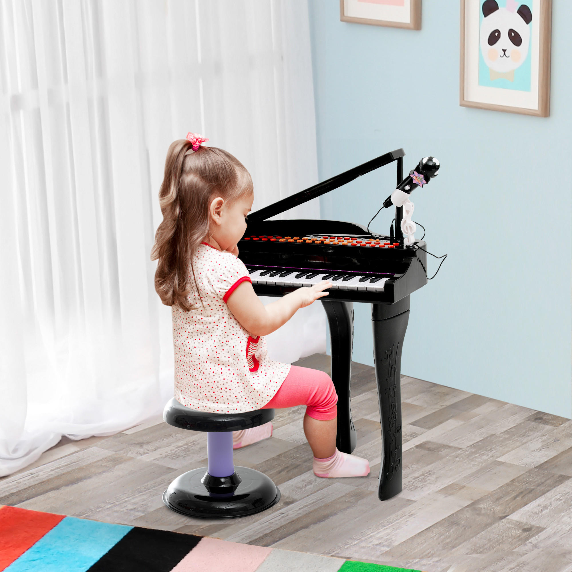 KINDER Klavier Piano - Schwarz, Kunststoff (39/69/48cm) - HOMCOM