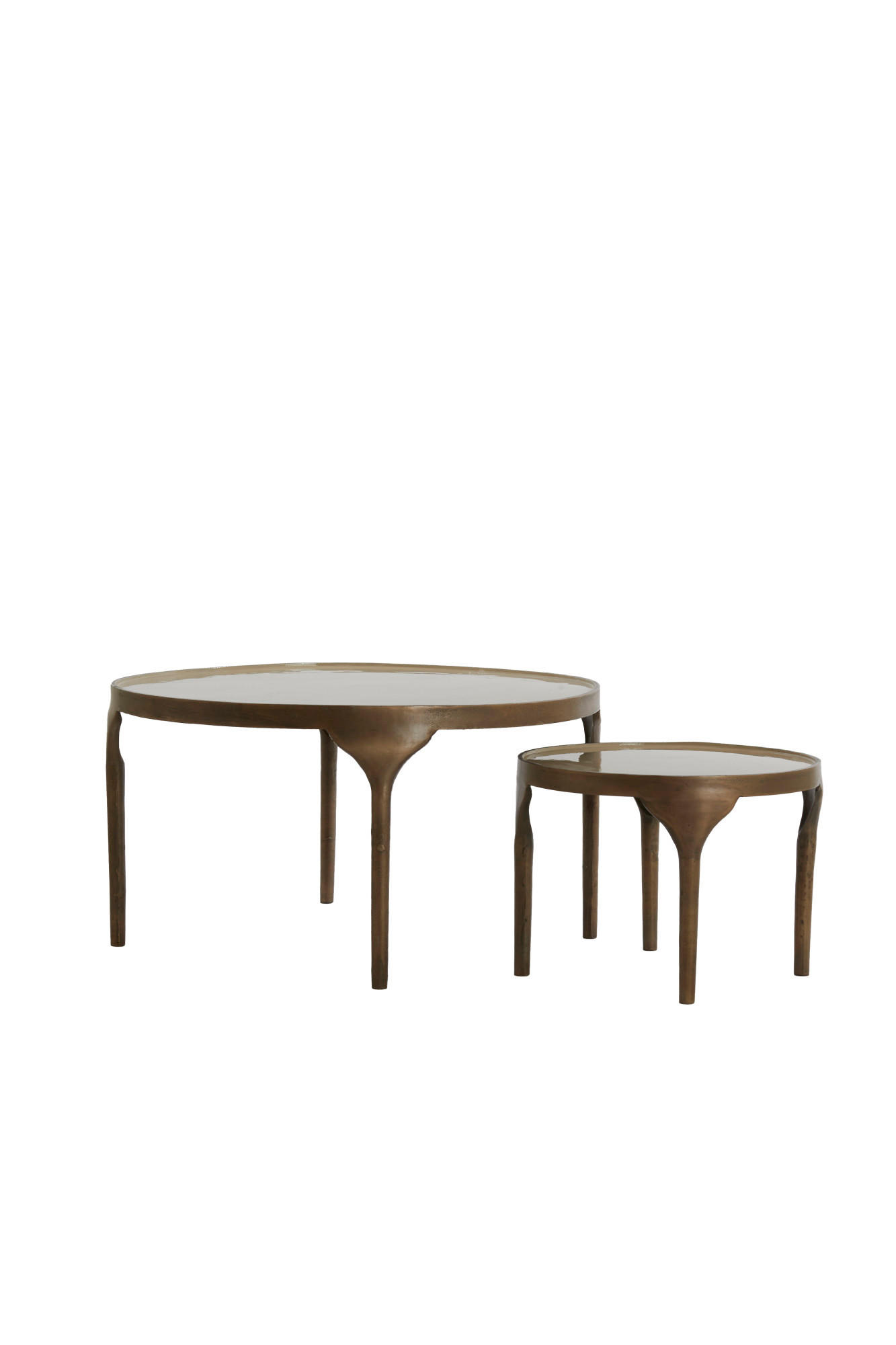 BEISTELLTISCH Lapaz Bronze Ø85/45 cm 2er-Set - Bronzefarben, Metall (85/85/45cm) - Light & Living