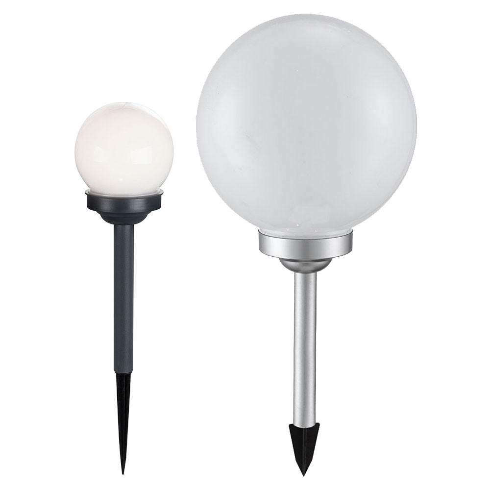 LED AUSSENLEUCHTE Kugel Weiß 2er Set - Weiß, Kunststoff (10/10/38cm)