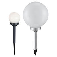 LED AUSSENLEUCHTE Kugel Weiß 2er Set - Weiß, Kunststoff (10/10/38cm)