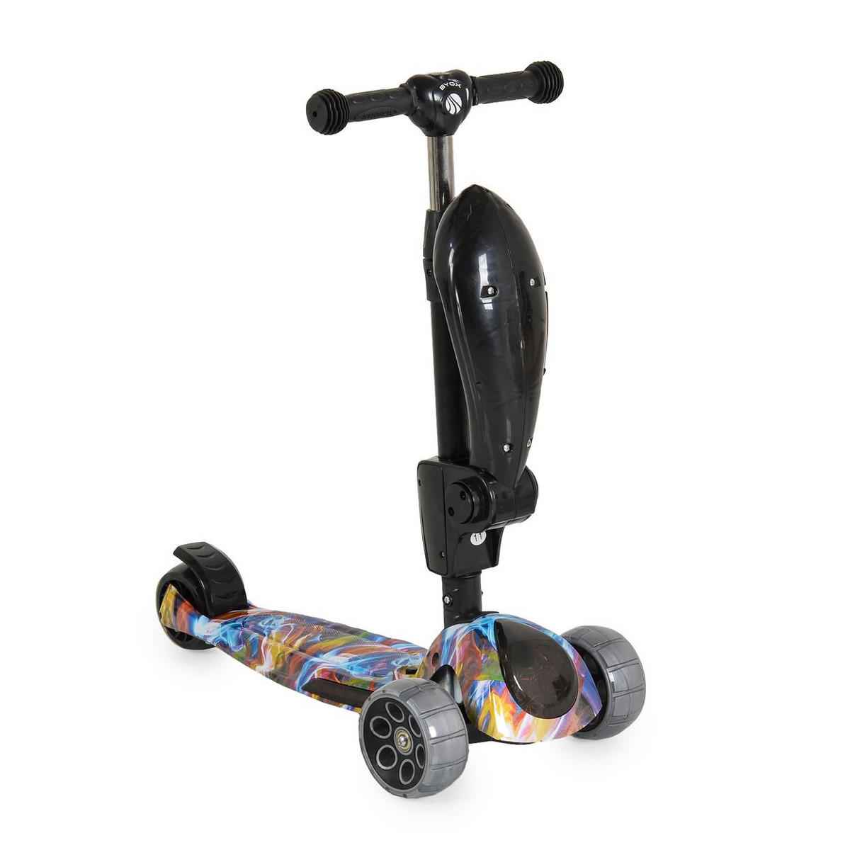 KINDERROLLER Rumble Sitz Musik bunt Lichter, höhenverstellbar, PU-Leuchträder - Multicolor, Metall (60/29/77cm)