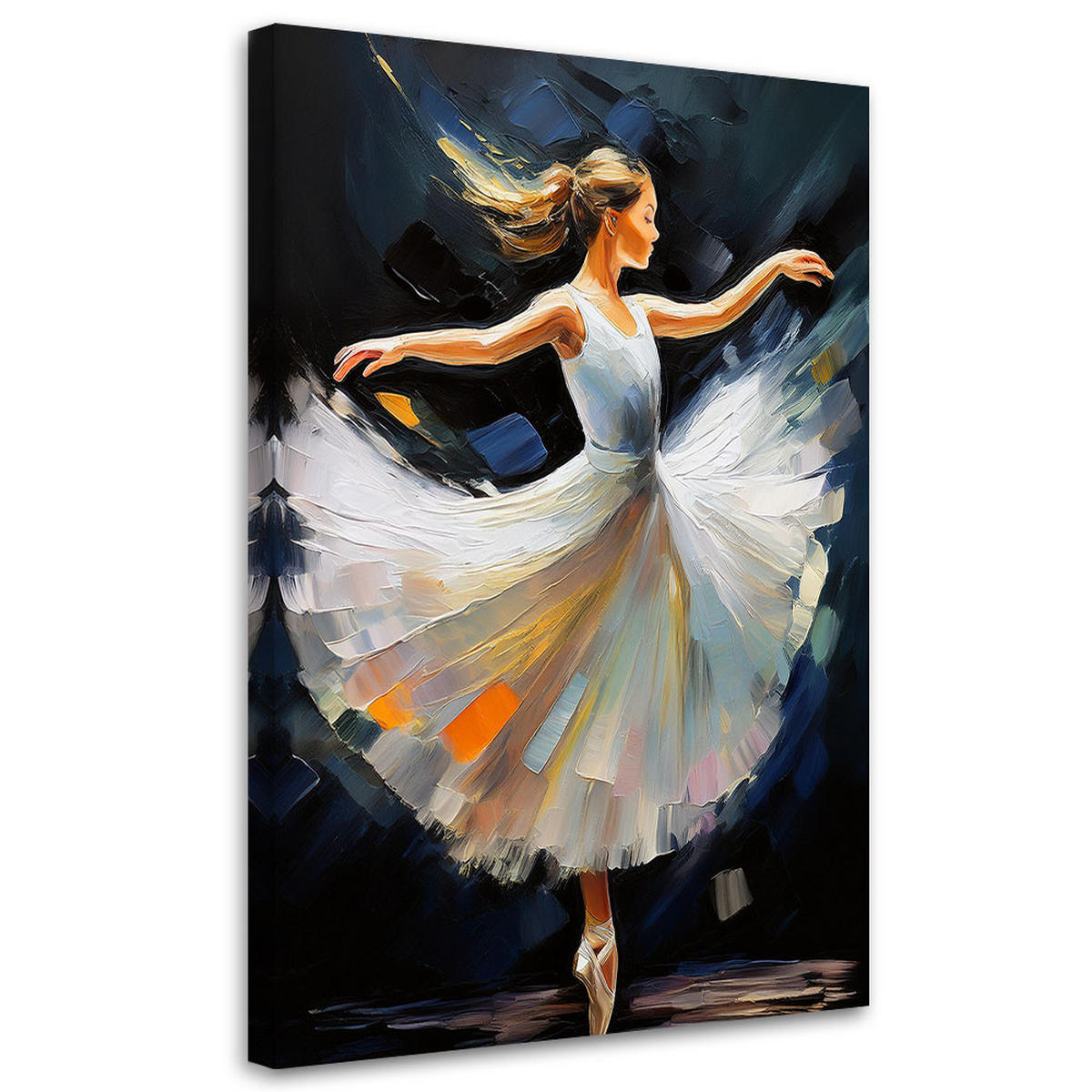 WANDBILD ballerina tanzmusik - Weiß, Textil (40/60cm) - Feeby