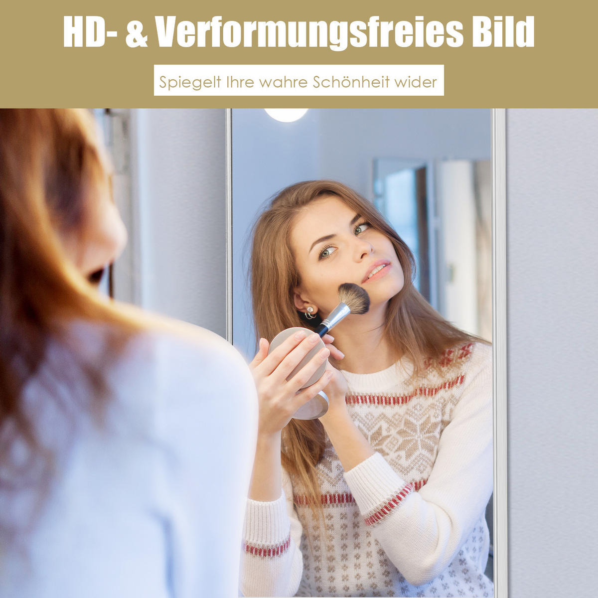 GANZKÖRPERSPIEGEL Silber - Silberfarben, Glas (2/120/37cm) - COSTWAY