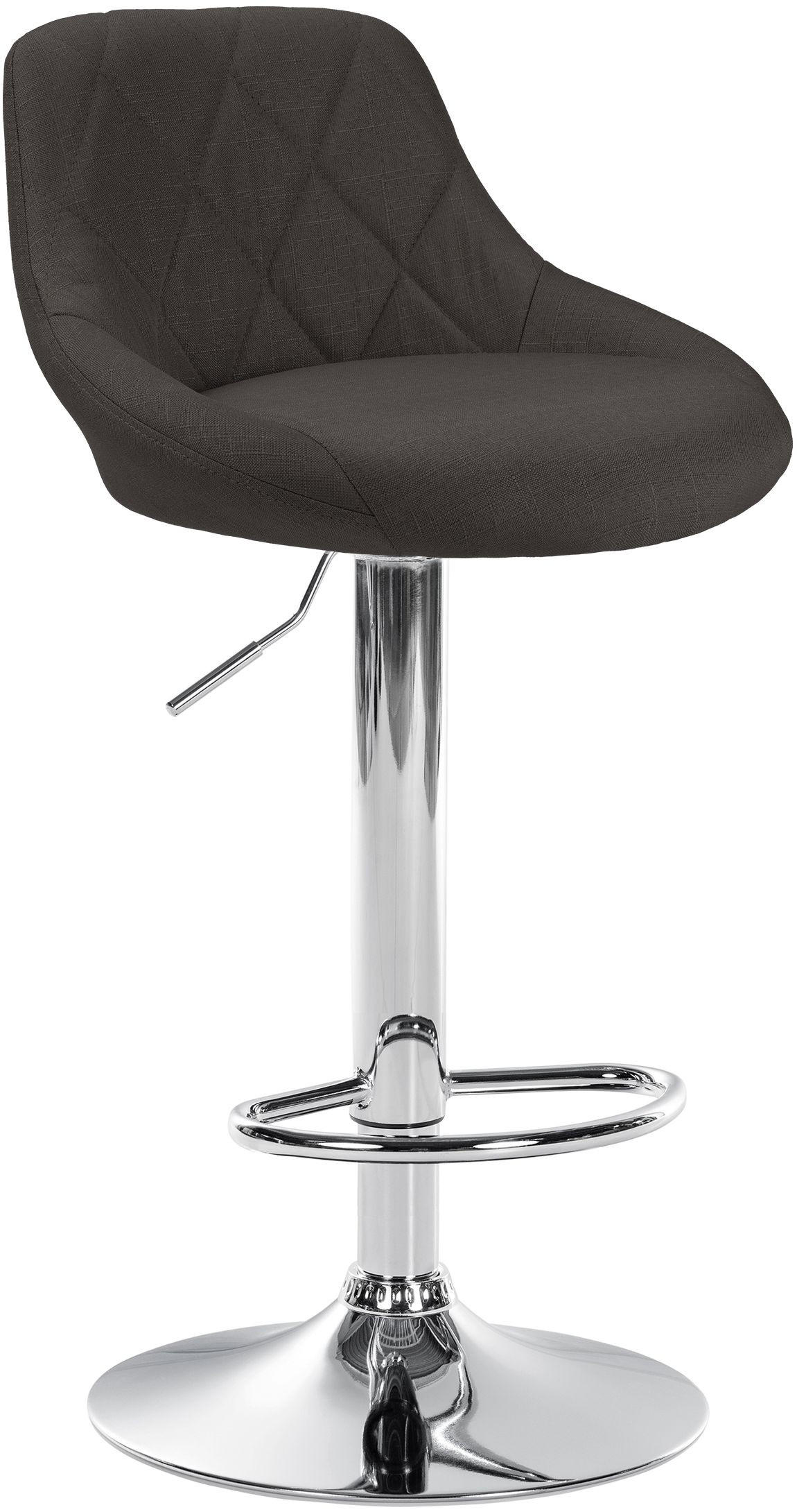 BARHOCKER Stoff dunkelgrau - Chromfarben/Dunkelgrau, Textil/Metall (46/83/49cm) - CLP