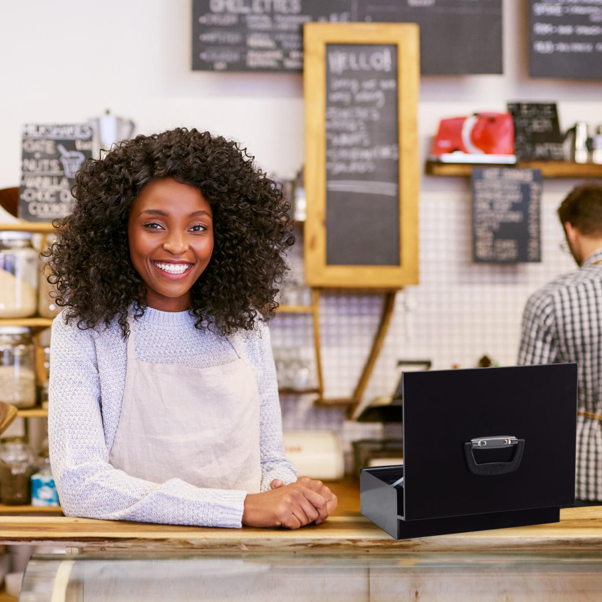 GELDKASSETTE Euro-Münzzählbrett - Schwarz, Kunststoff/Metall (36/11.5/28.5cm) - Relaxdays