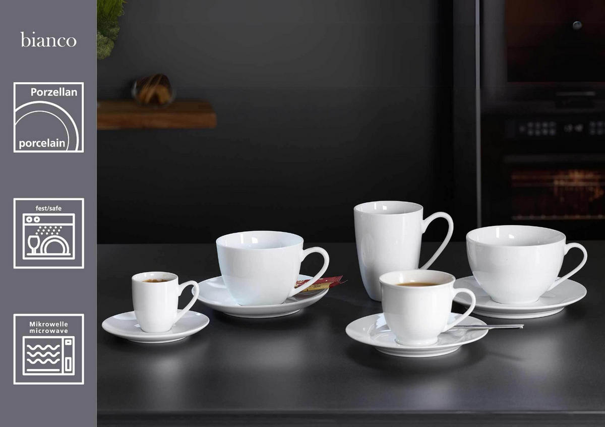 KAFFEEUNTERTASSEN Bianco Rondo weiß ø 15 cm 6er Set - Weiß, Keramik (15cm) - Ritzenhoff Breker