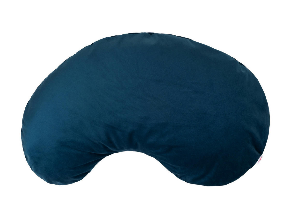 XL-KISSEN-BOHNE Samt&Sonders admiral-blau 70/45 cm - Blau/Dunkelblau, Textil (45/70cm) - beties Heimtextil