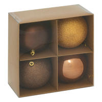 CHRISTBAUMKUGELN 10 cm 4er-Set - Kupferfarben, Kunststoff (10/10/10cm) - Atmosphera Createur d´interieur