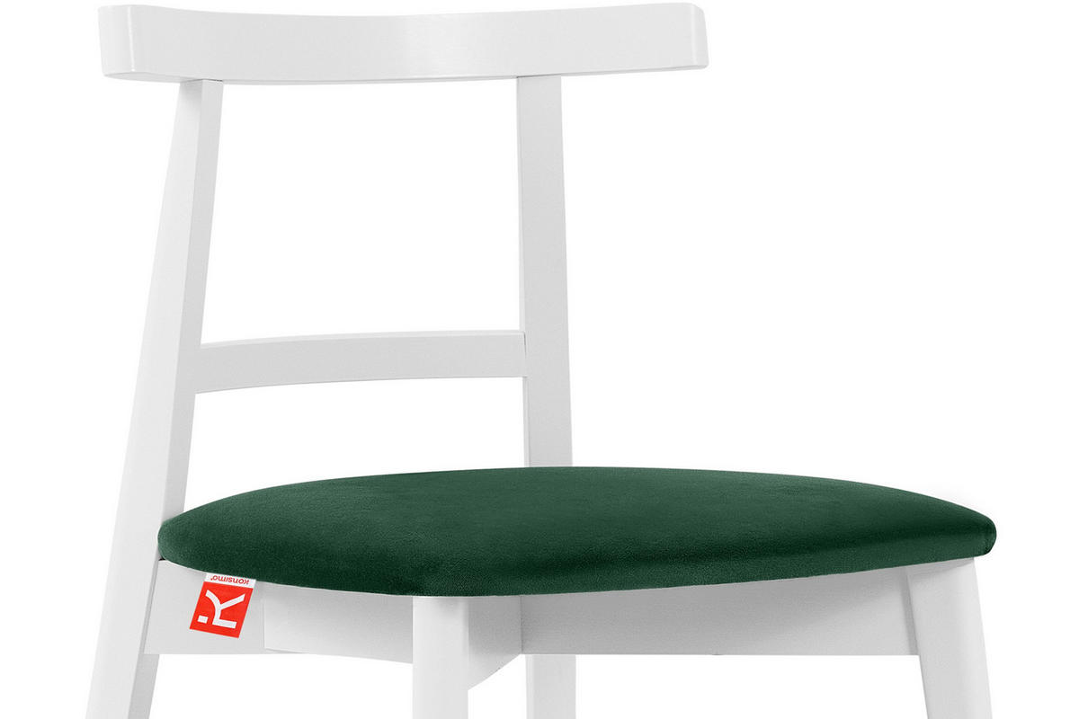 ESSTISCHSTÜHLE LILIO 2 St Vintage, Dunkelgrün / weiß - Dunkelgrün/Weiß, Holz/Textil (47/76/45cm) - KONSIMO®