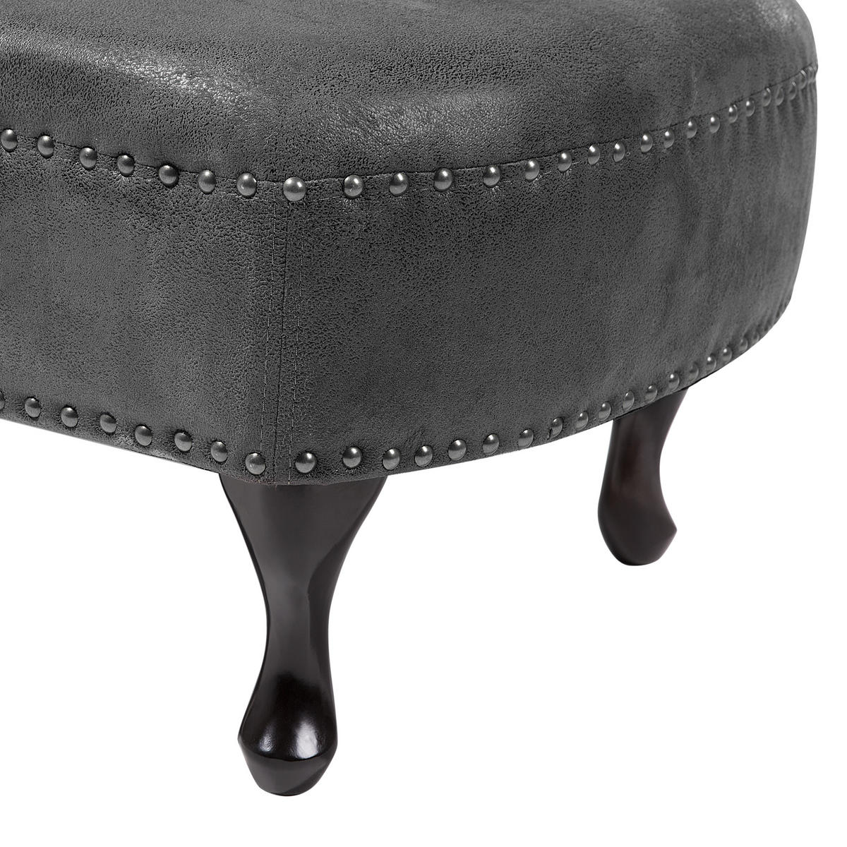 CHAISELONGUE Kunstwildleder dunkelgrau linksseitig Nimes - Schwarz/Grau, Kunststoff (170/79/61cm) - Beliani