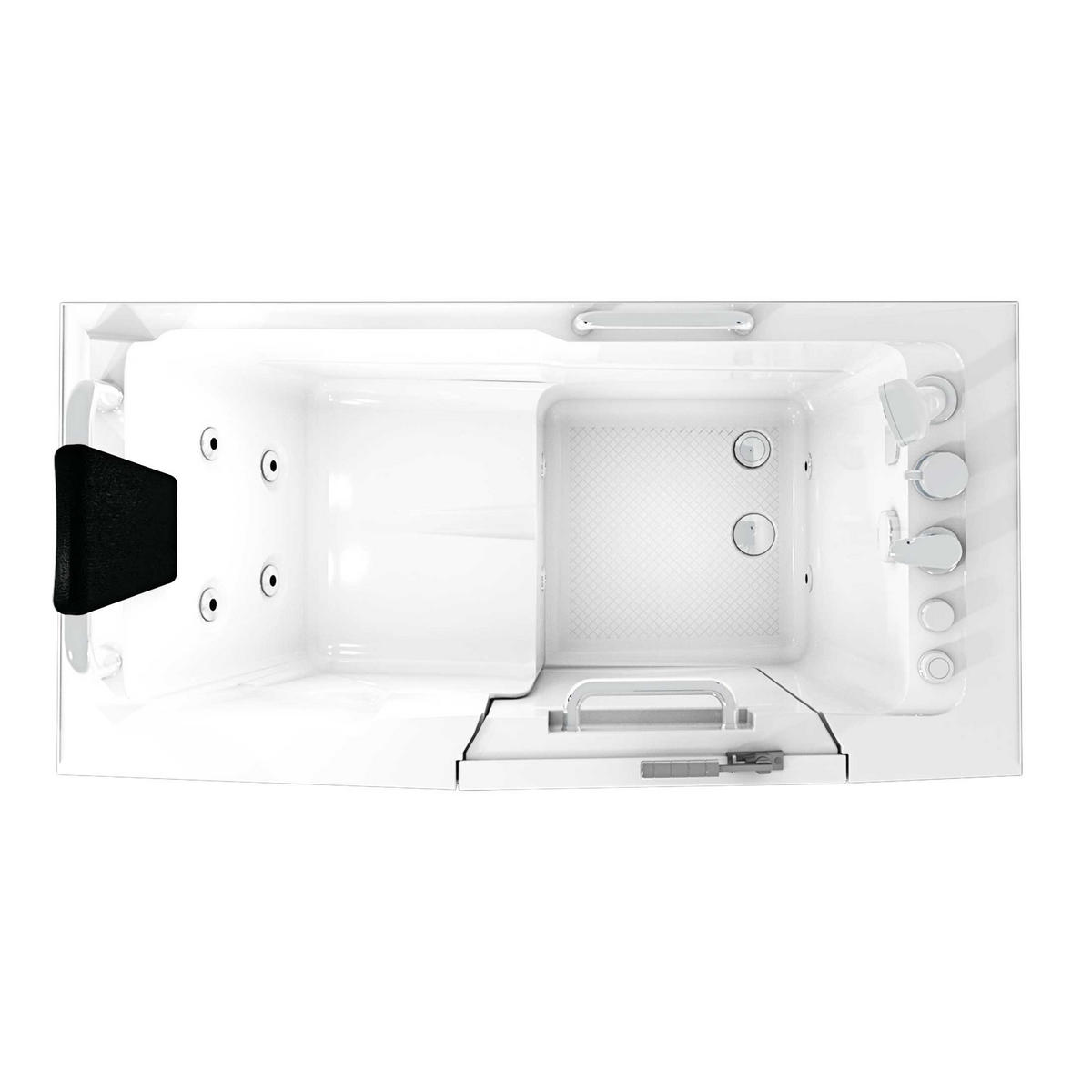 SITZWANNE Whirlpool Badewanne mit Tür S07WP-A-L 140x76cm - Weiß, Glas/Kunststoff (76/116/140cm) - AcquaVapore by Sandra Jentho