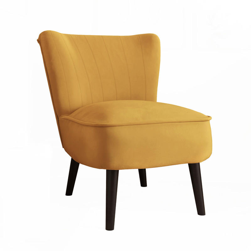 SESSEL DANTE 67/76/76 cm, Samtstoff Gelb - Gelb/Schwarz, Holz/Textil (67/76/76cm) - Idohome