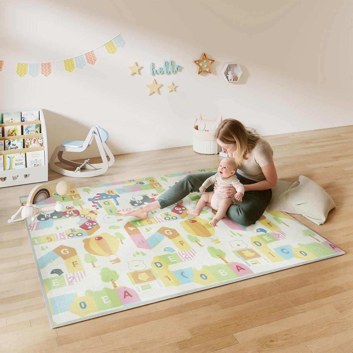 SPIELMATTE DE-18922 faltbar, reversibel, 200x180 cm Multicolor - Multicolor, Kunststoff (180/200cm) - ComfortXL