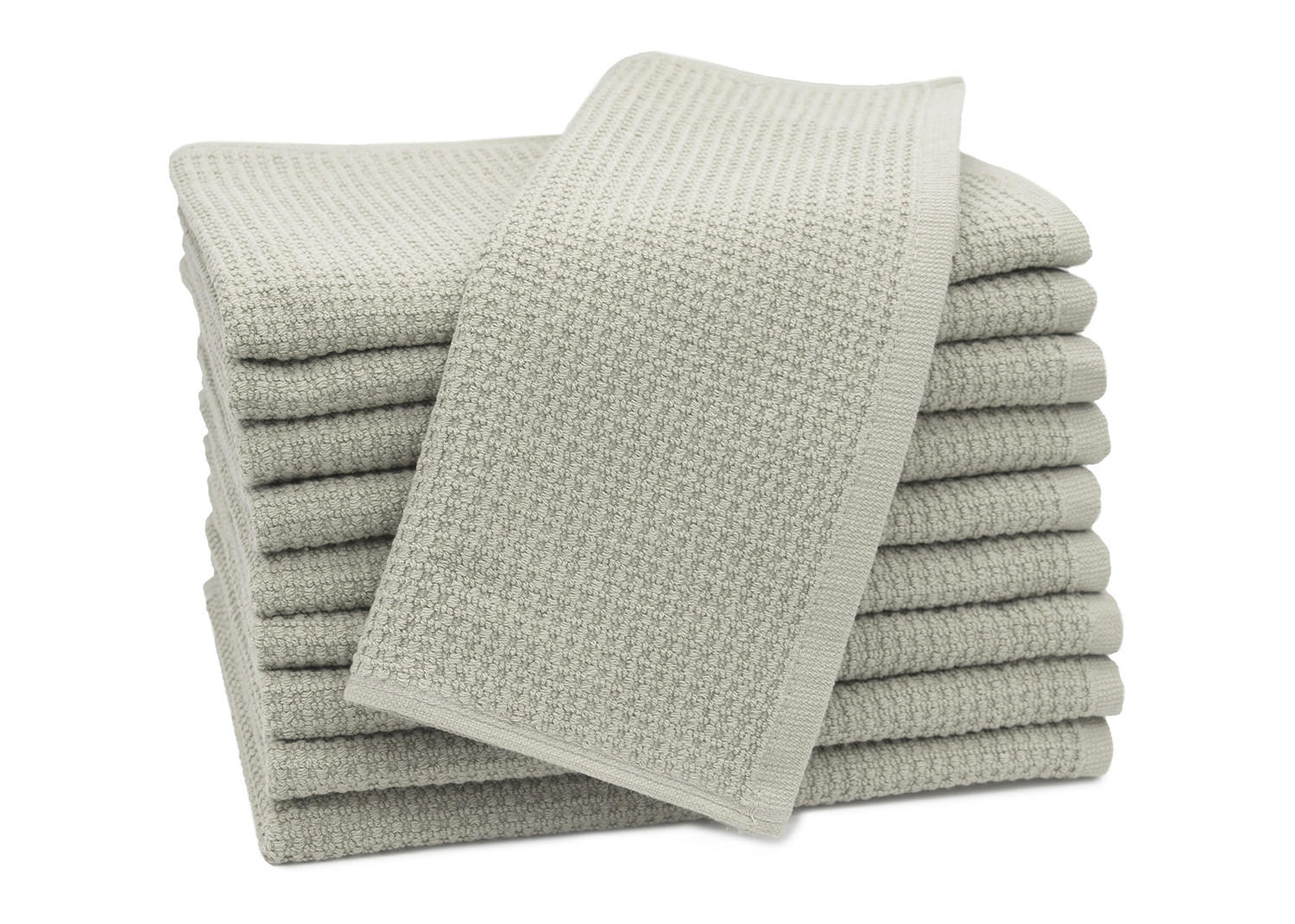 GÄSTETÜCHER, 10er-Set, 30x50 cm, 100% Baumwolle, Grau - Grau, Textil (30/50cm) - Zollner