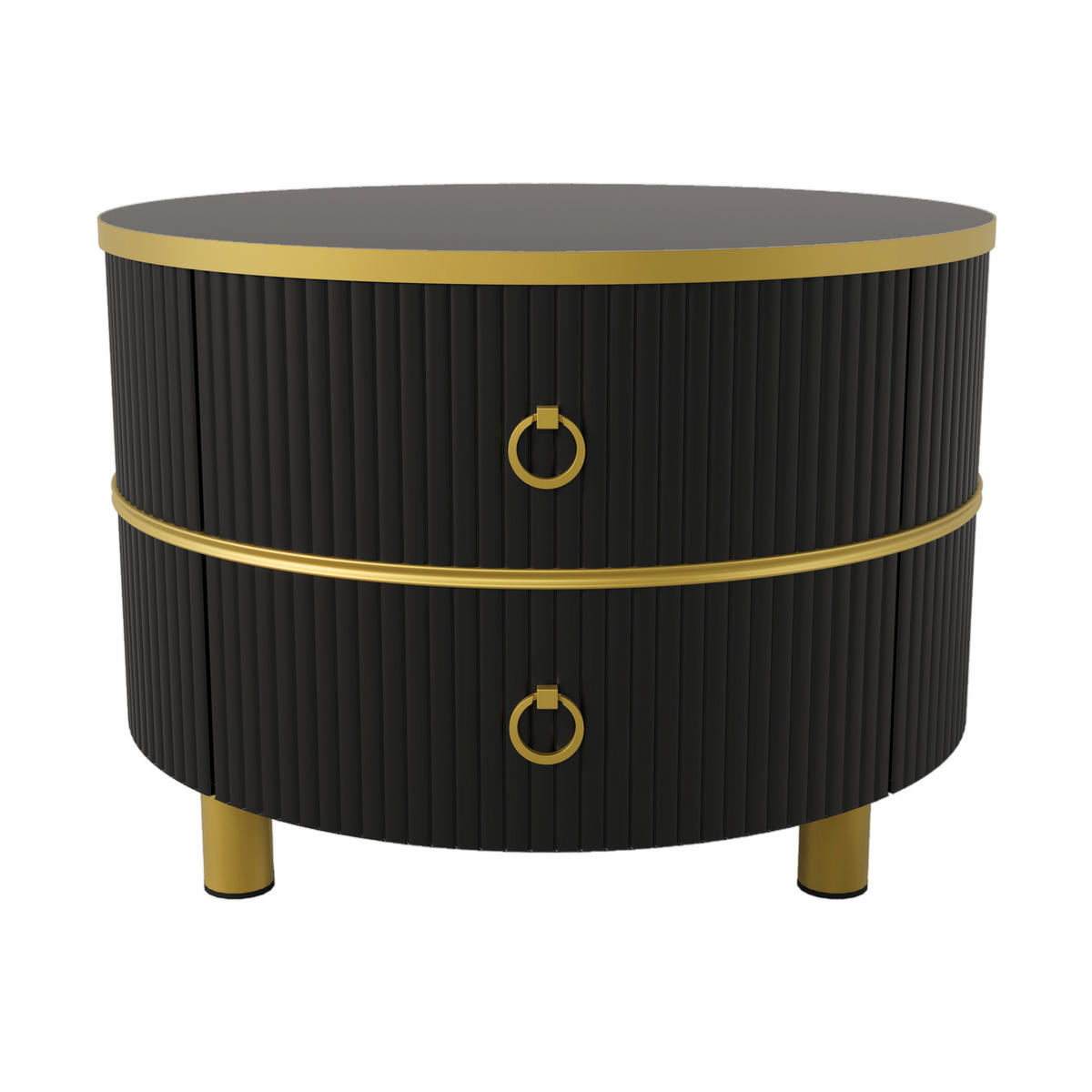 COUCHTISCH 70/50 cm schwarz aus Glas, MDF und Massivholz mit Schubladen - Schwarz, Holzwerkstoff (70/70/45cm) - OKMYHOME