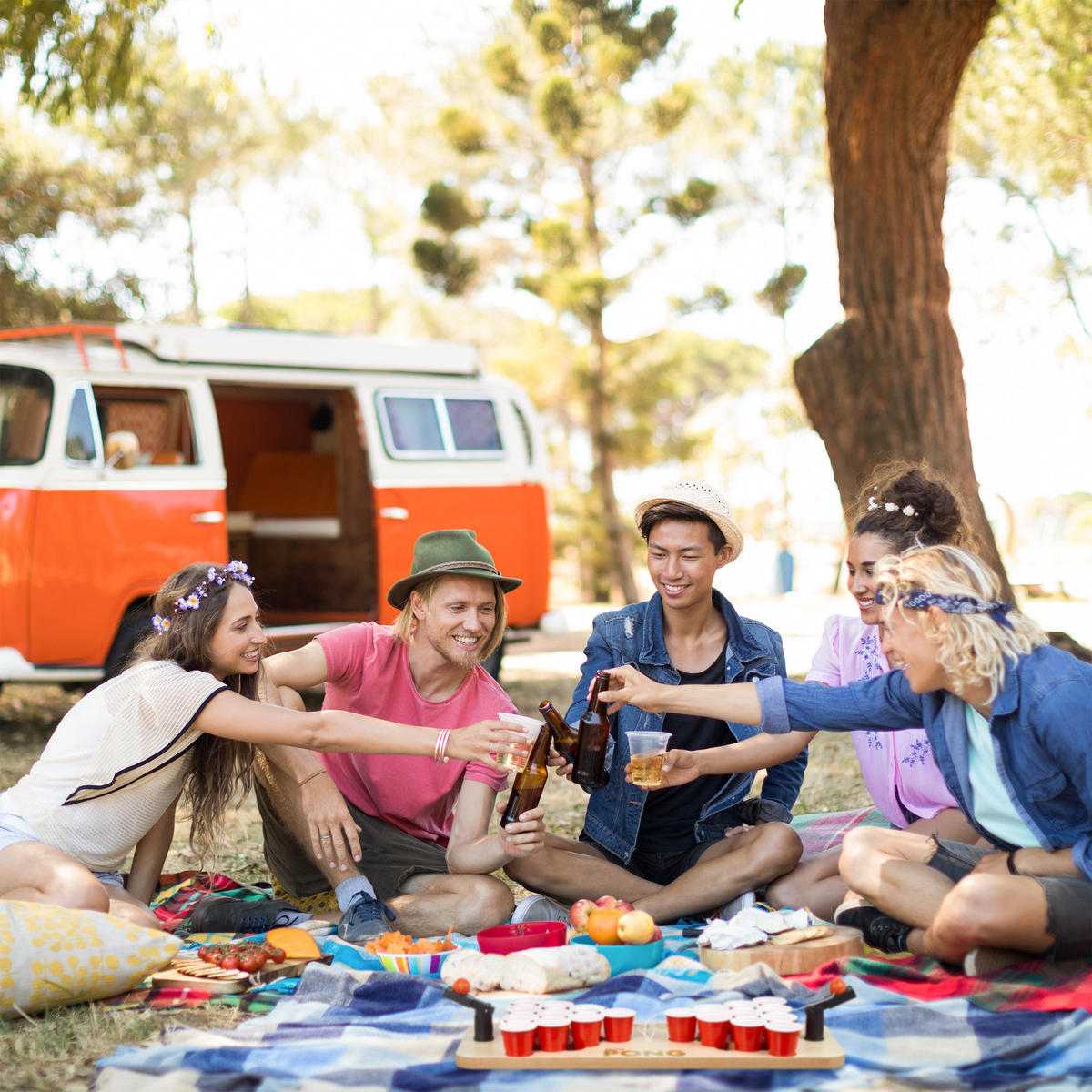 MINI Beer Pong - Multicolor, Holzwerkstoff/Kunststoff (58/20cm) - Relaxdays