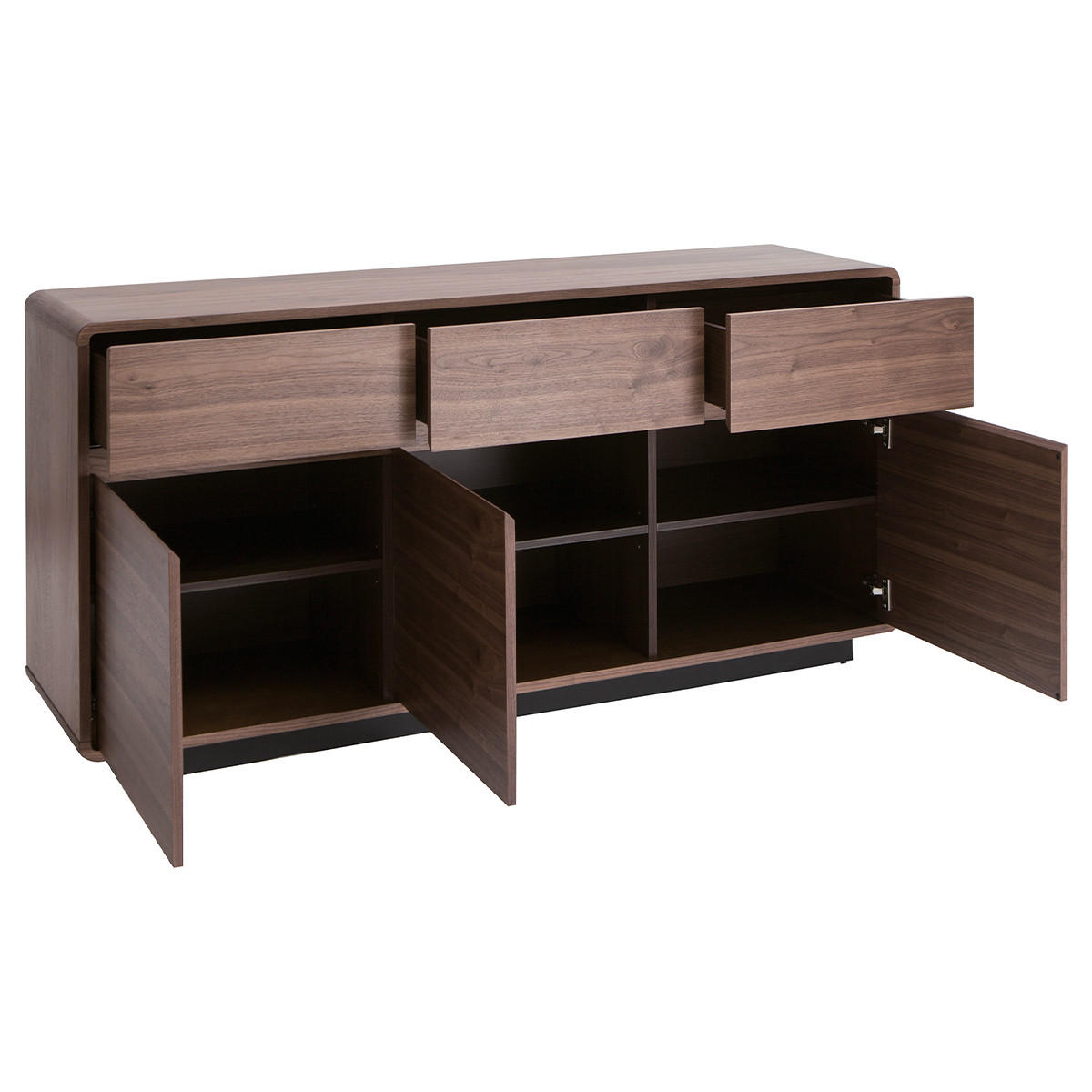 SIDEBOARD Nussbaumoptik 160 cm JAKO - Walnussfarben, Holz (42/78/160cm) - Miliboo