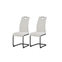 SCHWINGER-STUHL 2er Set Kairo Stühle in Creme - gemütliches Design - B/H/T: 43x98x59 cm - Creme, Textil (59/98/43cm)