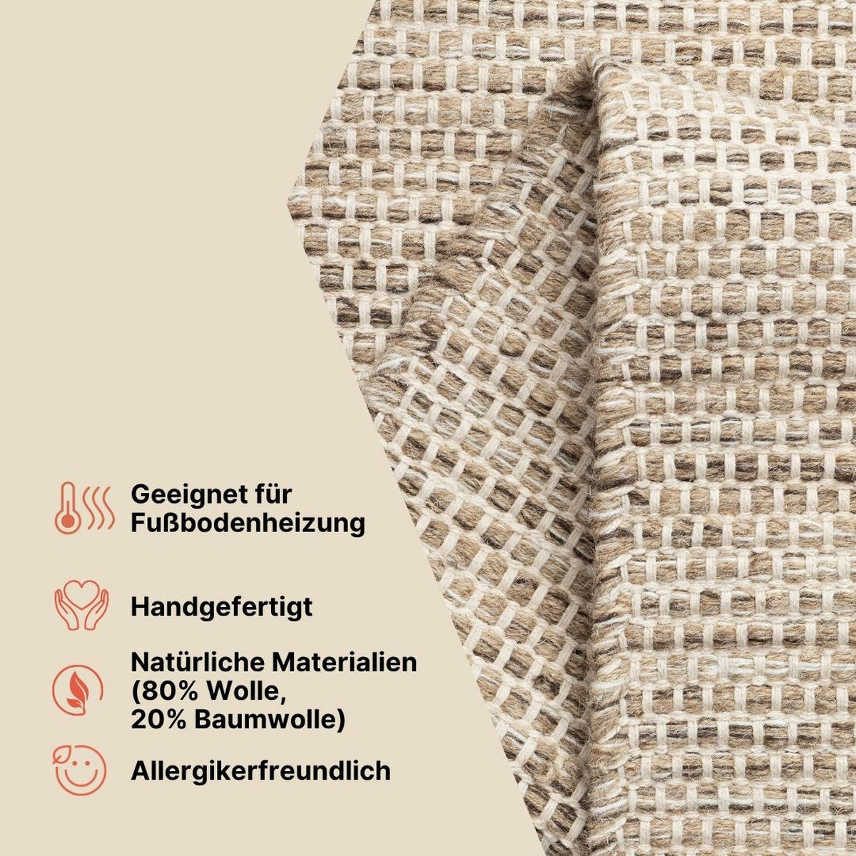 TEPPICH LONI Beige 70/140 cm - Beige, Textil (70/140cm) - Tapiso