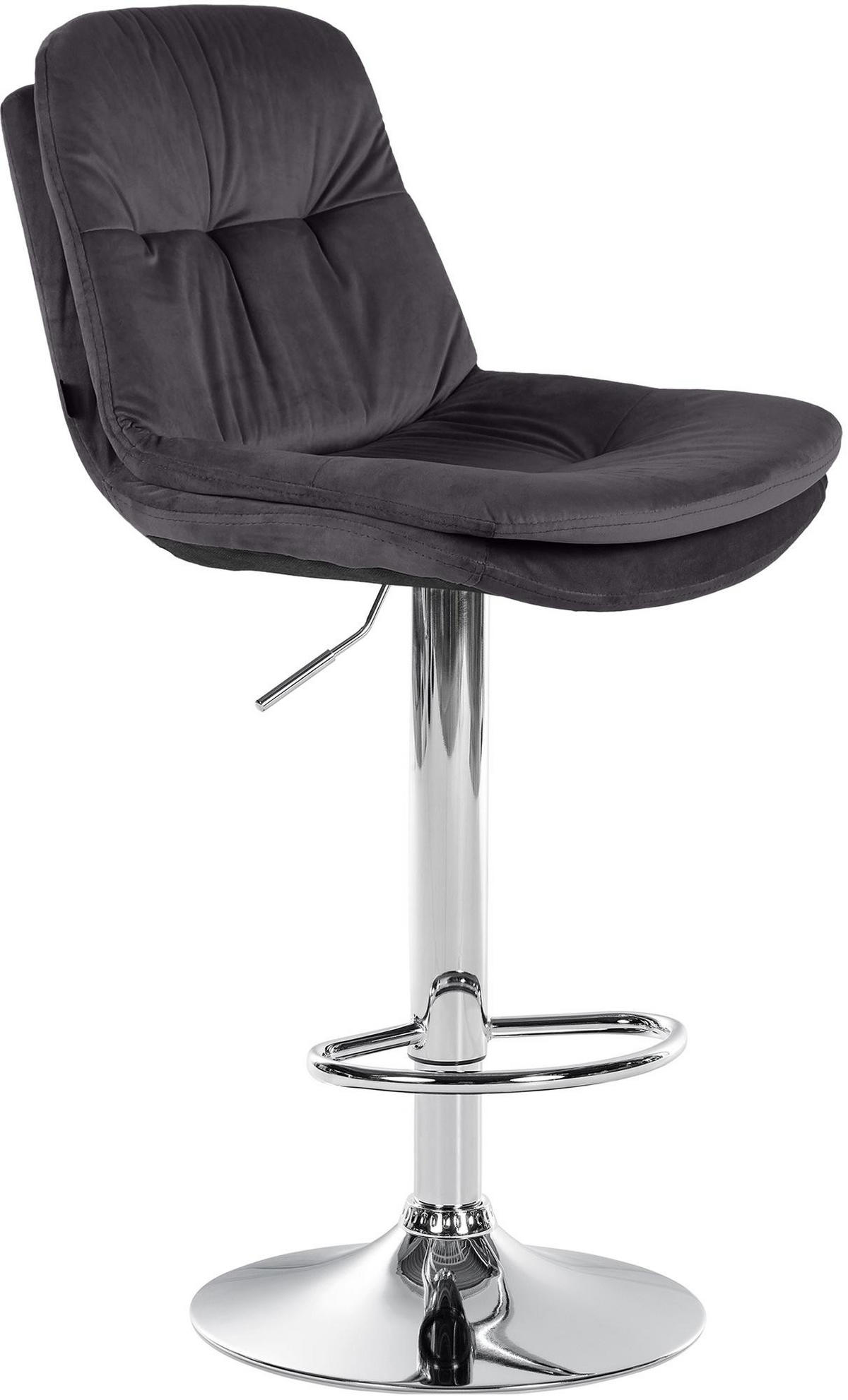 BARHOCKER Samt schwarz - Schwarz, Textil (46/94/54cm) - CLP