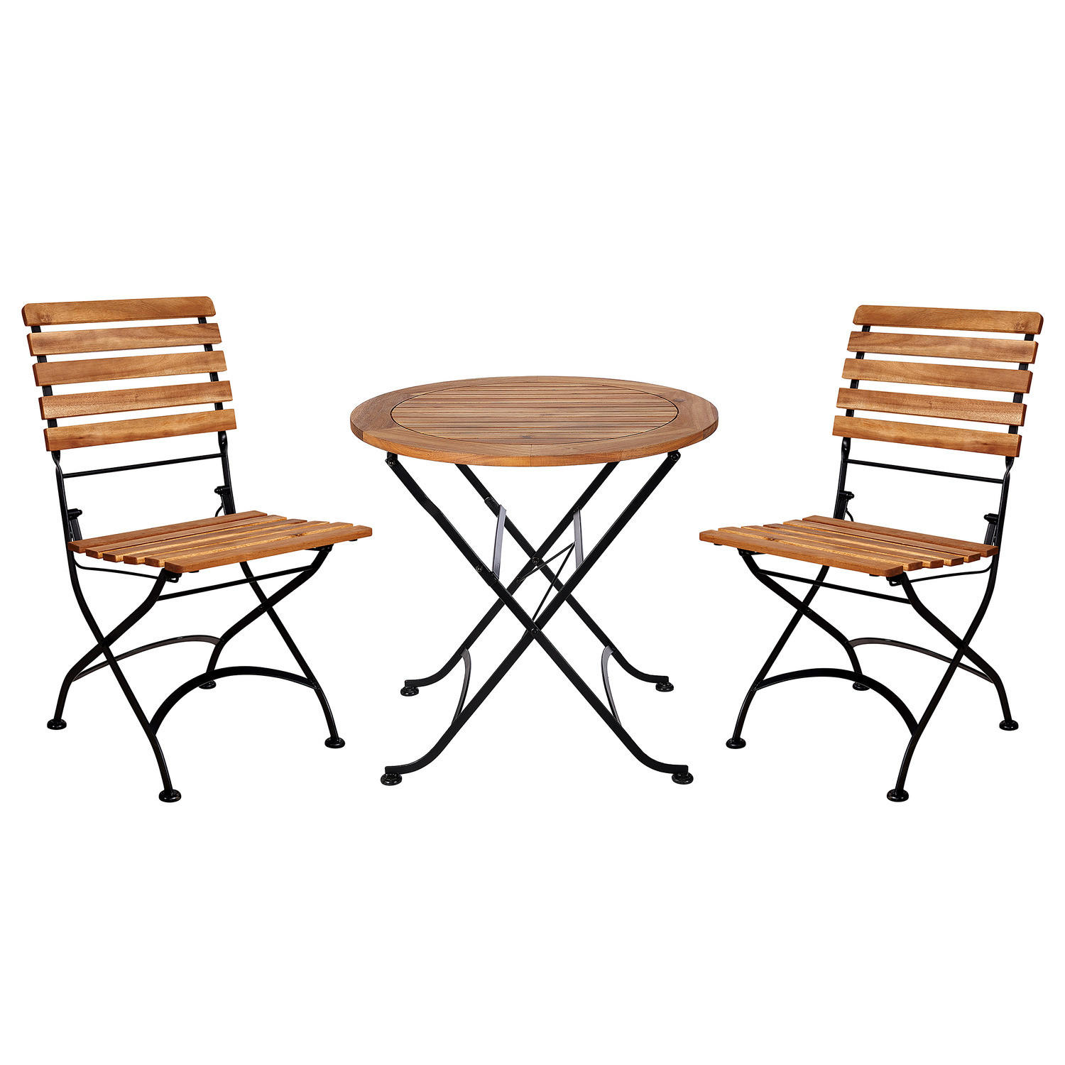 BALKON-SET (3-teilig) Parklife - Braun, Holz/Metall - BUTLERS