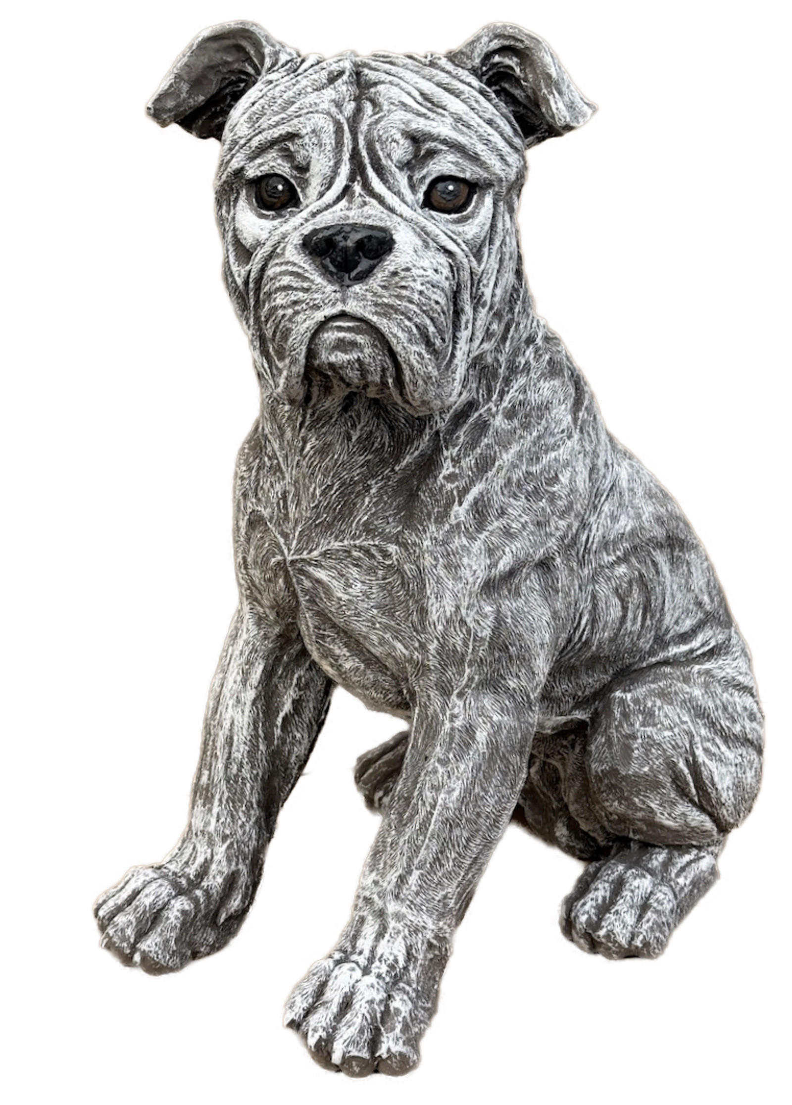 STEINFIGUR American Bulldog massiv frostfest - Grau, Stein (25/40/32cm) - stoneandstyle