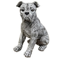 STEINFIGUR American Bulldog massiv frostfest - Grau, Stein (25/40/32cm) - stoneandstyle