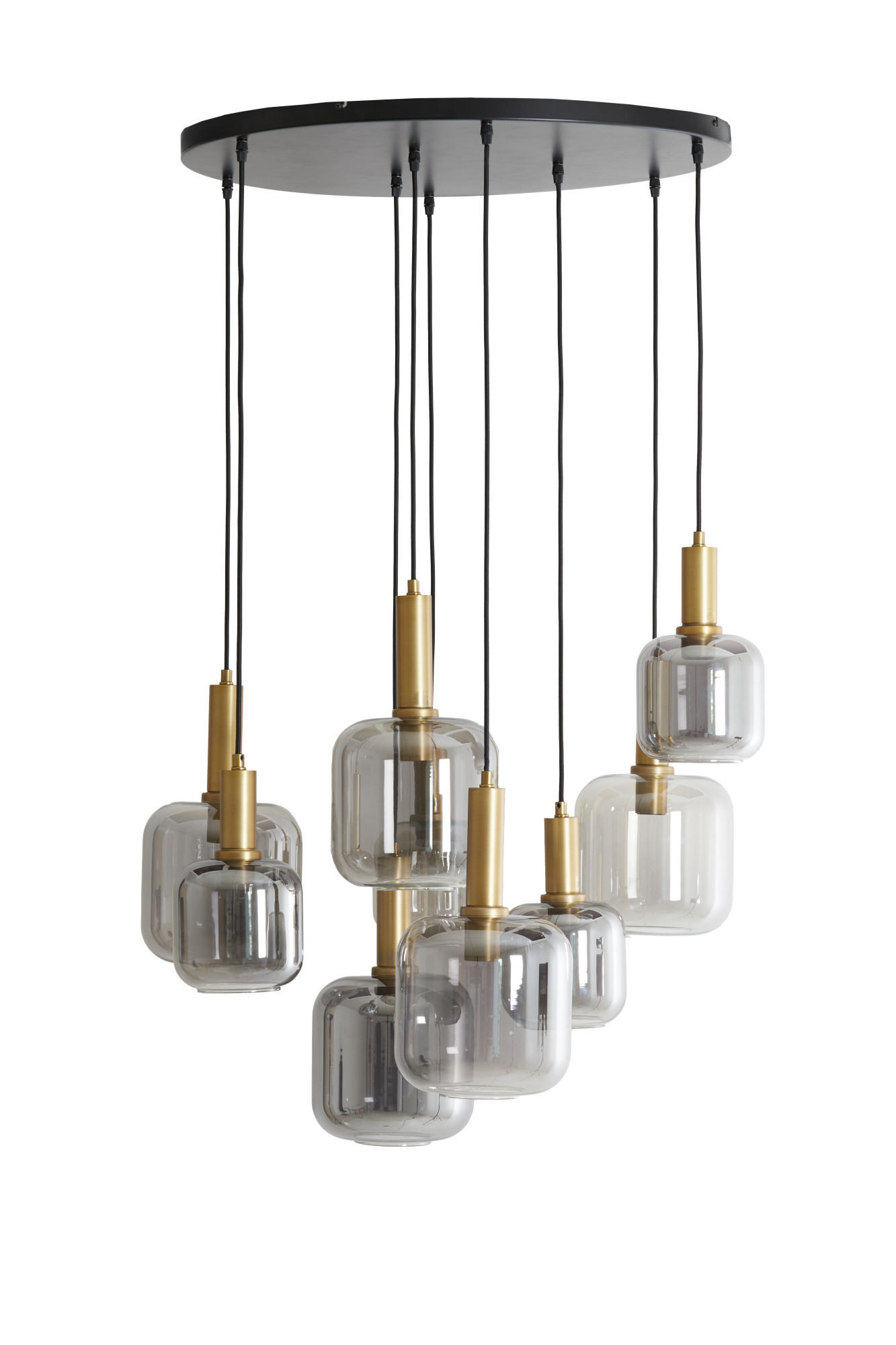 HÄNGELAMPE Lekar Bronze Ø83,5/79,5 cm - Bronzefarben, Glas (83.5/83.5/79.5cm) - Light & Living