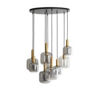 HÄNGELAMPE Lekar Bronze Ø83,5/79,5 cm - Bronzefarben, Glas (83.5/83.5/79.5cm) - Light & Living