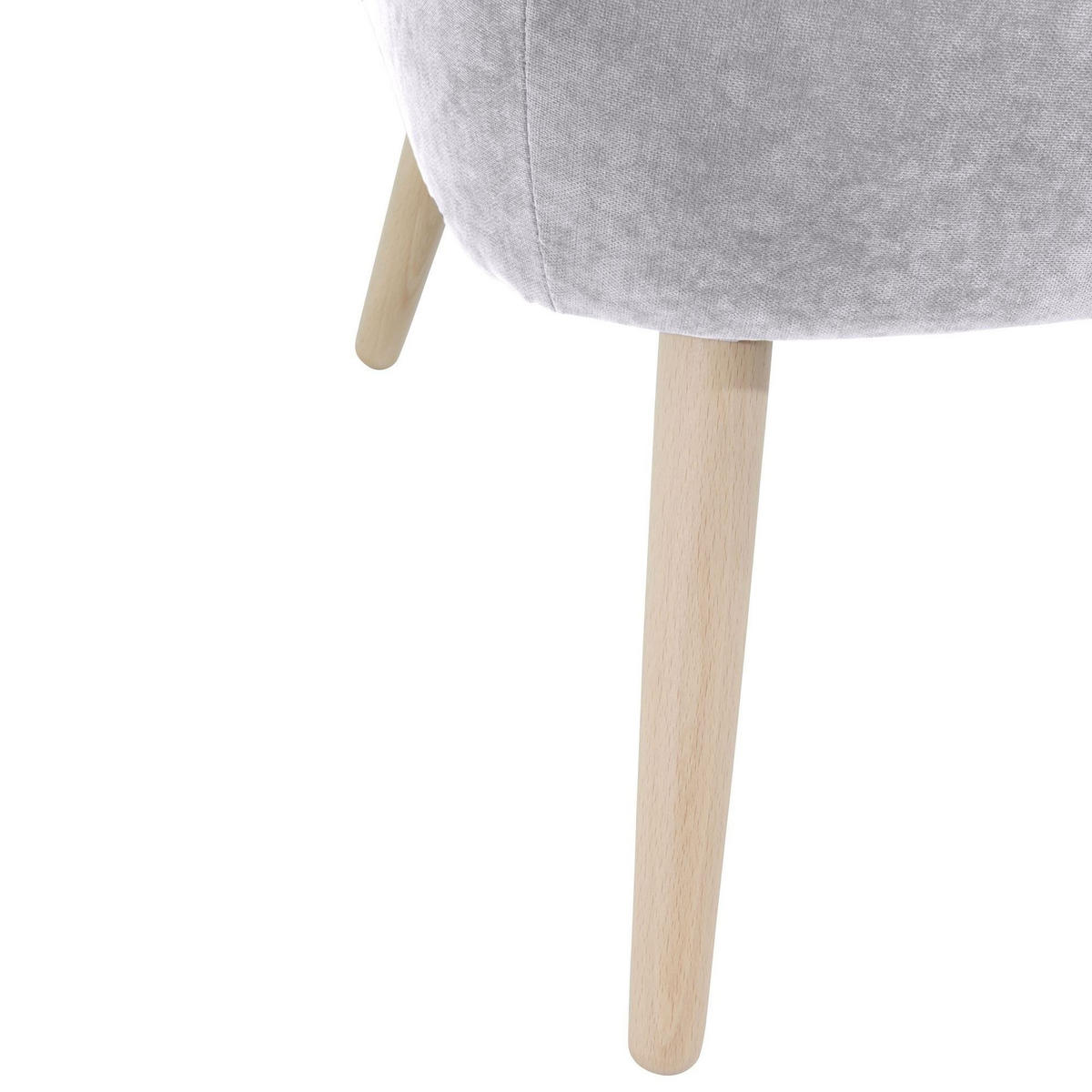 SESSEL Kathy Bezug Veloursstoff Buche natur / silber - Grau, Kunststoff (70/86/69cm) - 58aufmkessel