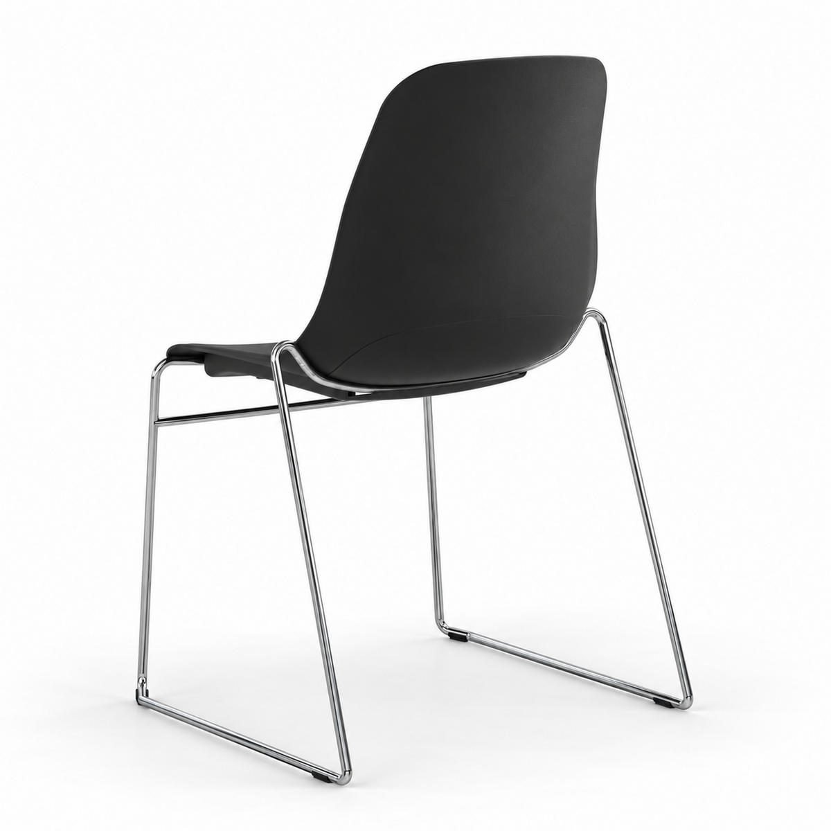 BESUCHERSTUHL V1803 Kunststoff Hartschale Schwarz - ergonomisch, 120 kg belastbar - Schwarz, Kunststoff/Metall (53/82/54cm) - Versee