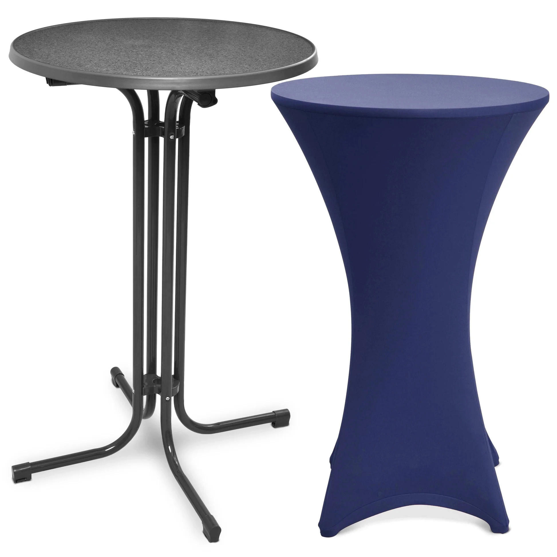 Beautissu Stehtisch Blau 70x110x70 cm