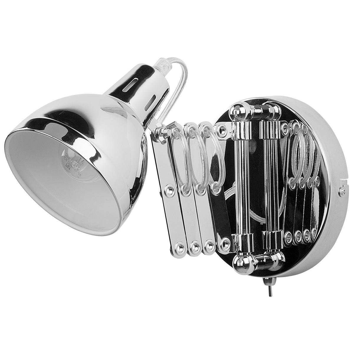 WANDLEUCHTE 2er-Set Harrington 46/11/15 cm - Silberfarben, Metall (11/15/46cm) - Beliani