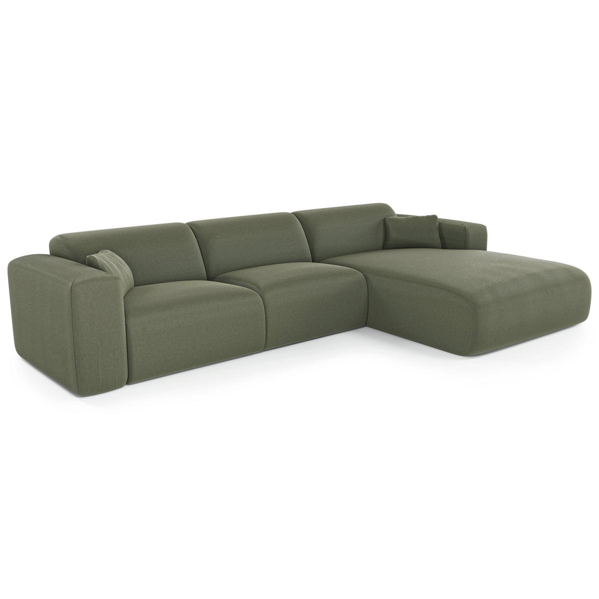 ECKSOFA RECHTS SCHLAFSOFA Rastergewebe Olivgrün 280cm - Olivgrün/Grün, Textil (280/165cm) - Sia Home