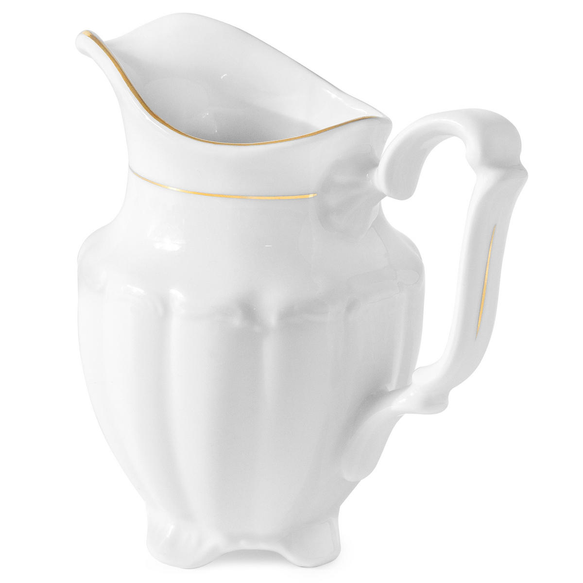 MILCHKÄNNCHEN Chodziez MARIA TERESA Porzellan mit Goldrand, Weiß / Gold - Goldfarben/Weiß, Keramik (0.3L) - KONSIMO®