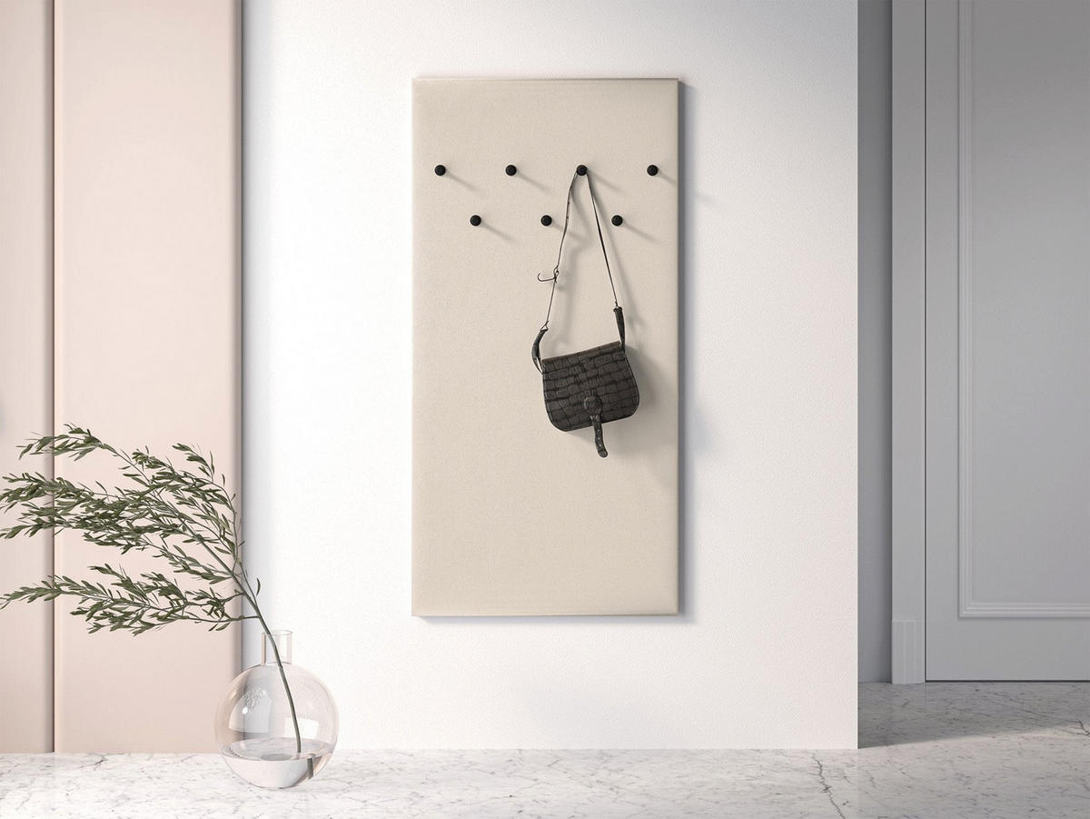 WANDGARDEROBE Caletto Beige gepolstert 68 cm - Beige/Schwarz, Holzwerkstoff (68/137/3cm) - Selsey