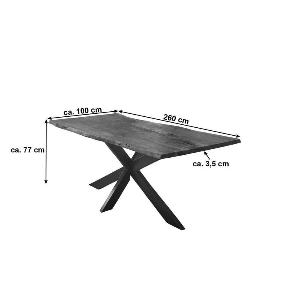 Thumbnail - SAM Esstisch, Braun, Holz, Echtholz,Akazie, Rechteckig,Quadratisch, Sternfuß, 260x77x100 cm, Esszimmer, Tische, Esstisch...