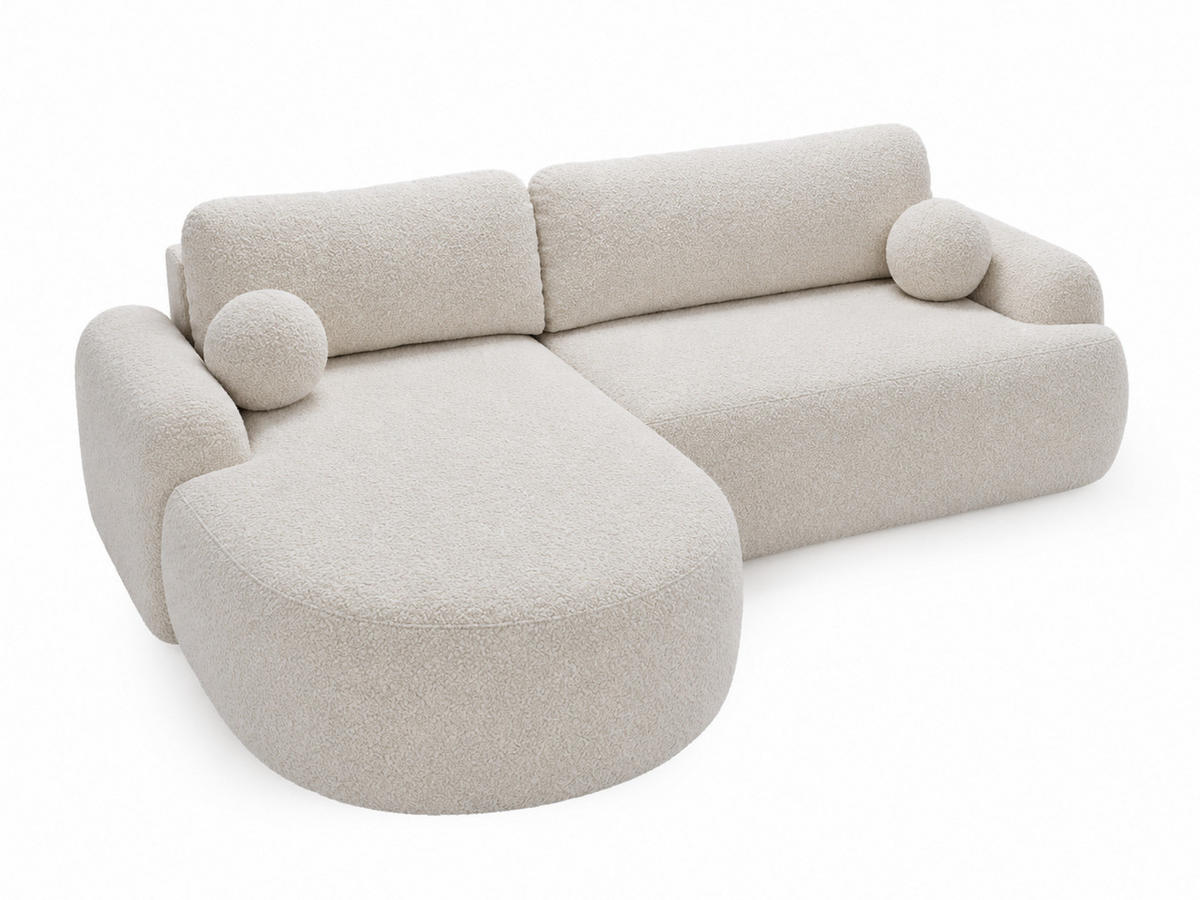 ECKSOFA Aurio weiß Links - Weiß, Holz/Textil (177/261cm) - Graingold