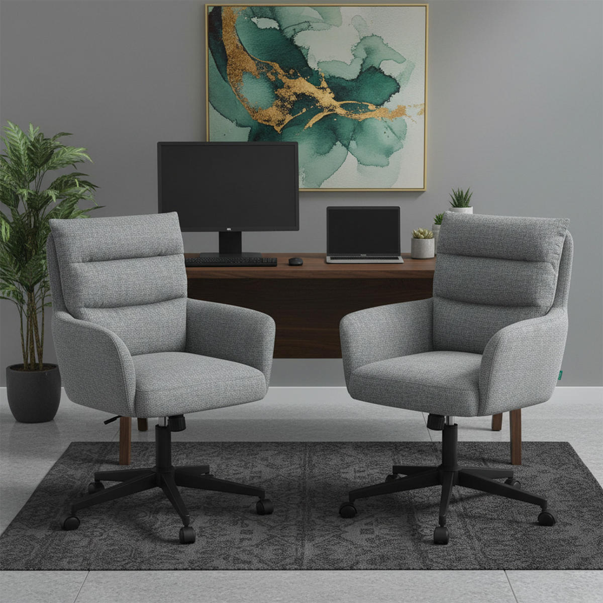 BÜROSTUHL Mika-Riko - Schwarz/Grau, Textil/Metall (59/91/66cm) - DUBI Möbel