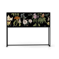 KONSOLE aus MDF mit 2 Türen und 3 Schubladen schwarzes florales Muster JARA - Multicolor, Holzwerkstoff (113/45/88cm) - RNT By Really Nice Things
