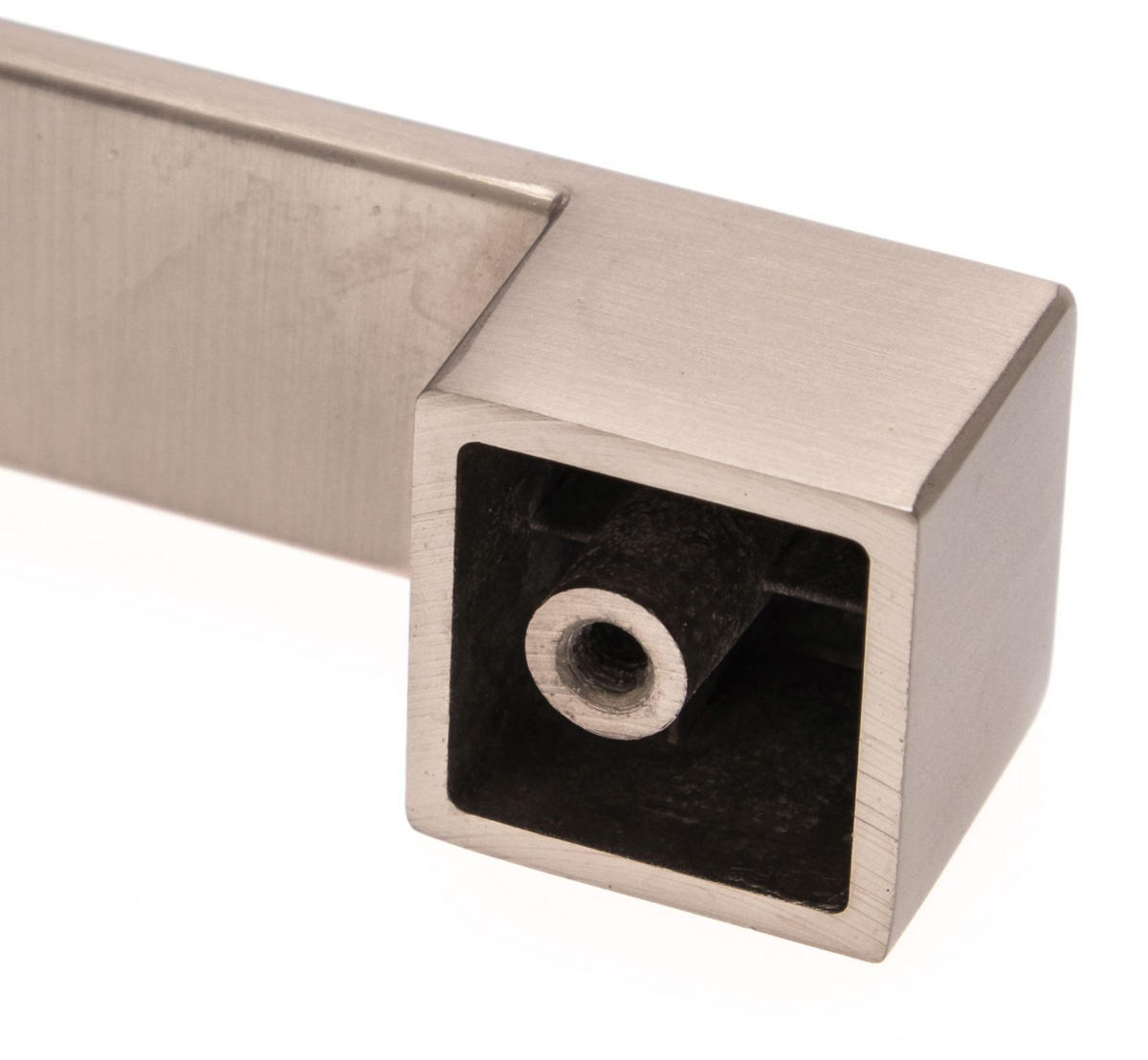 MÖBELGRIFF BA 160mm, Küchengriff Edelstahloptik, Schrankgriff eckig - Grau, Metall (2.3/2.4/19cm)