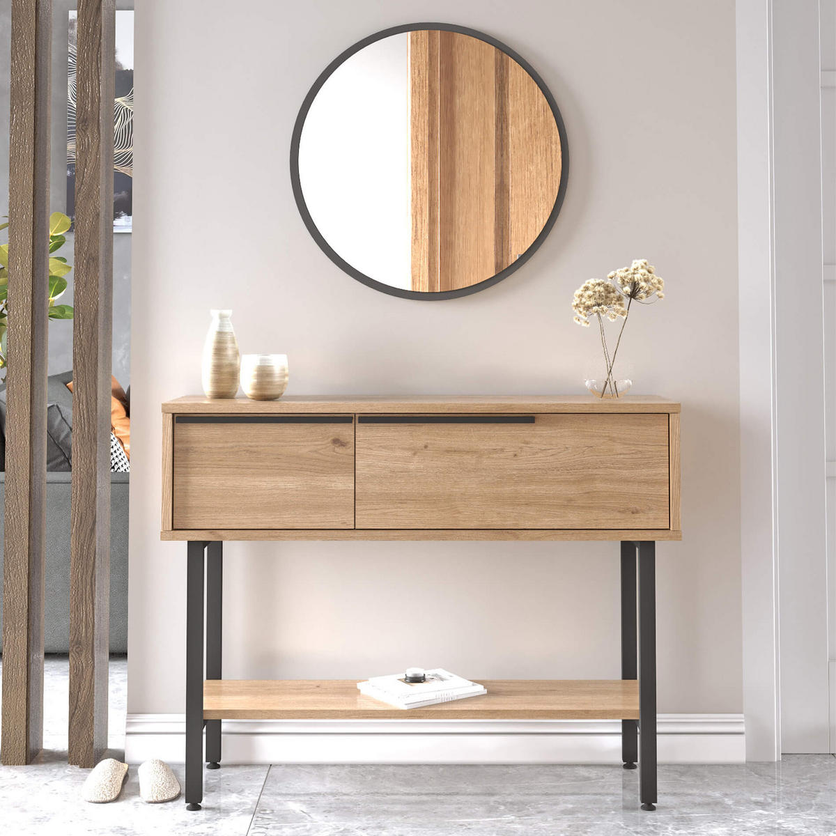 KONSOLENTISCH Hellbraun 29,5/100/76 cm - Braun, Holzwerkstoff (29.5/100/76cm) - Mobili Rebecca