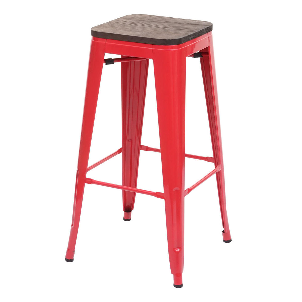 BARHOCKER Rot 4er-Set - Rot, Holz (42/76/42cm) - Jamb